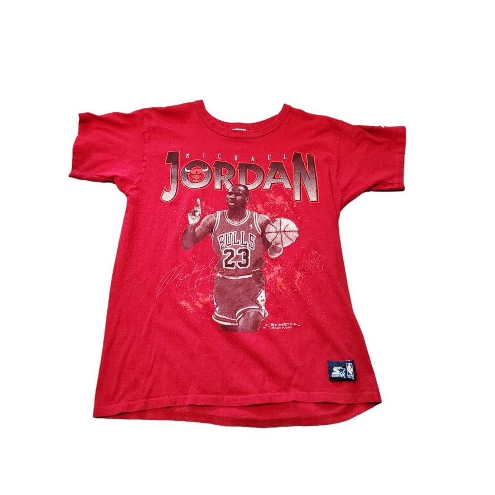 VTG 1989 Starter Chicago Bulls Michael Jordan NBA T-Shirt L Single Stitched USA